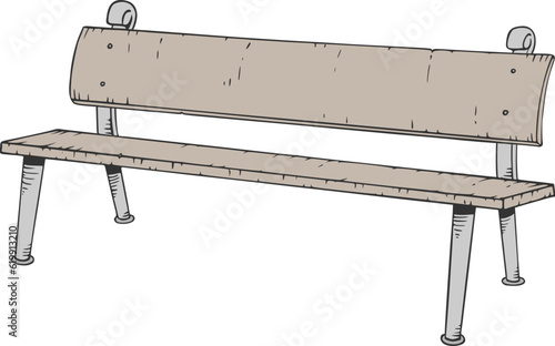 Wooden bench hand draw