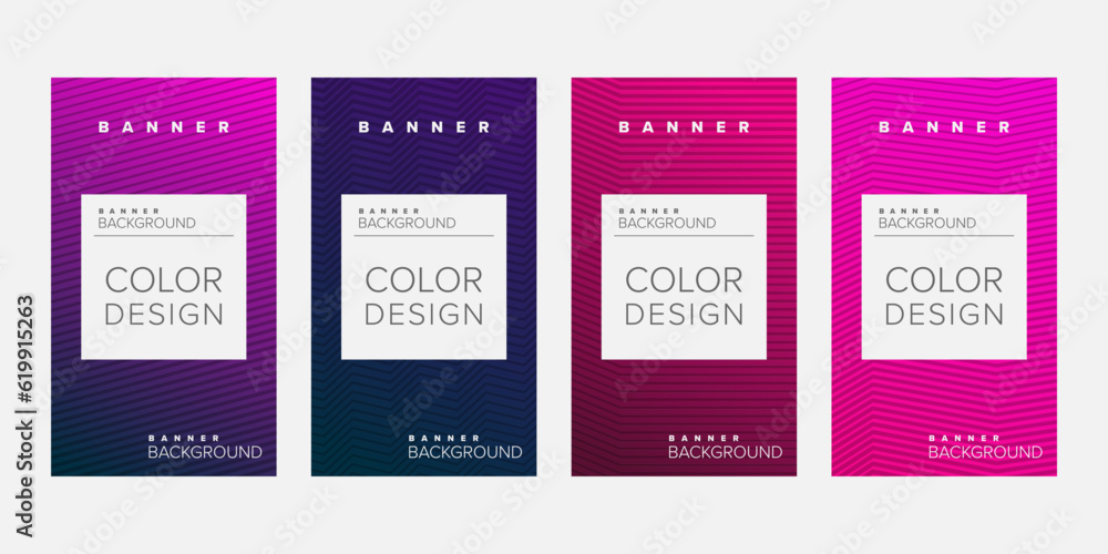 Fototapeta premium Background banner geometric line color design vector, vertical banner set