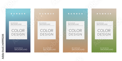 Background banner geometric line color design vector, vertical banner set