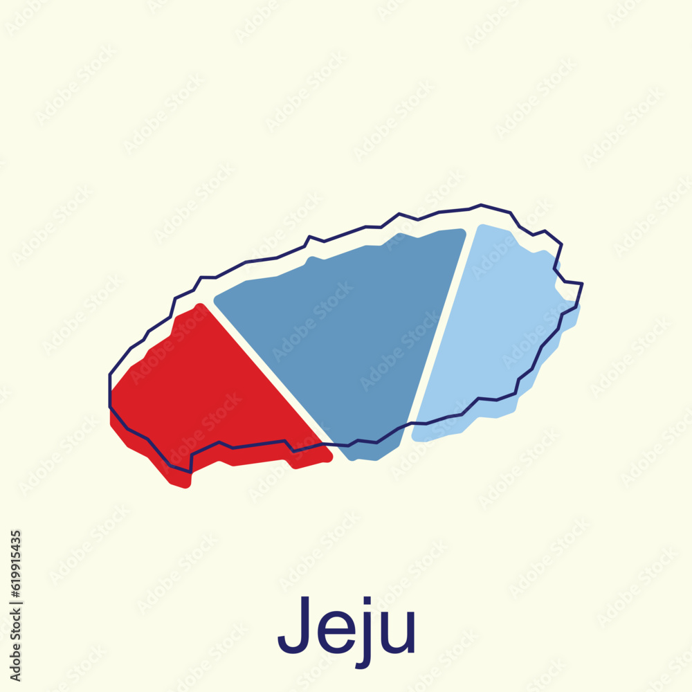Stockvector Map of Jeju high detailed political map. South Korea Vector ...