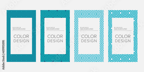 Wallpaper Mural Background banner geometric line color design vector, vertical banner set Torontodigital.ca