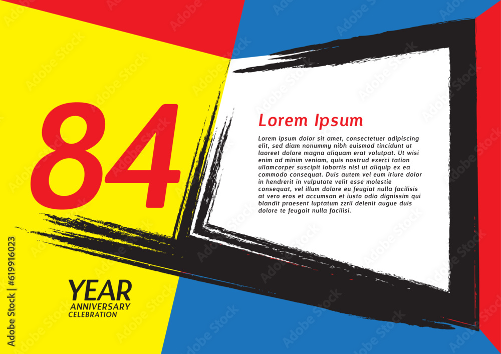 84 year anniversary celebration on modern background for poster, banner