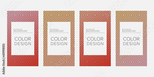 Wallpaper Mural Background banner geometric line gradient color design vector, vertical banner set Torontodigital.ca