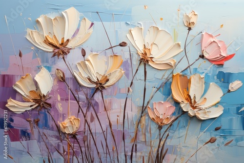 oil painting on canvas in pastel colors