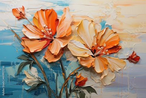 oil painting on canvas in pastel colors