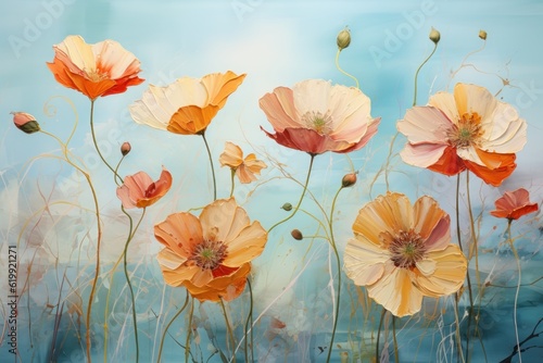 oil painting on canvas in pastel colors