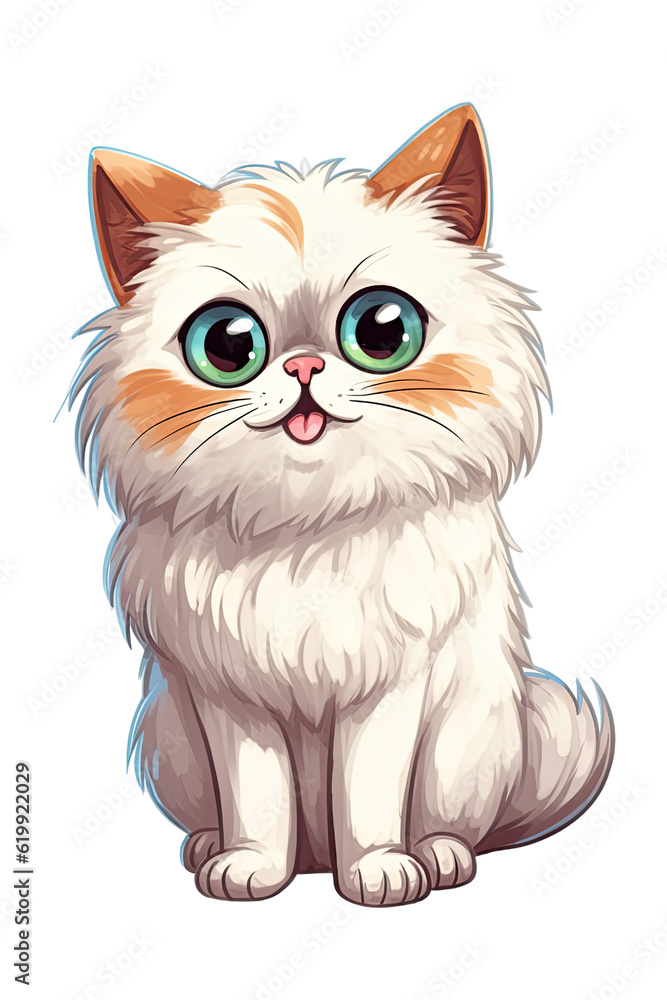 Fototapeta premium Cute cat on transparent background