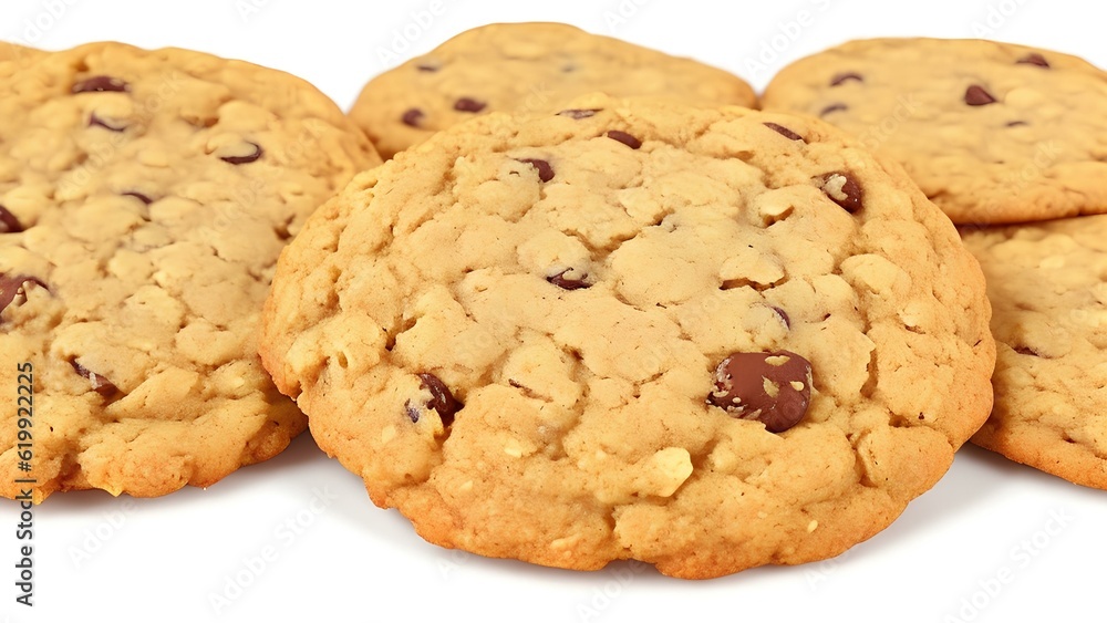 chocolate chip cookies on white background chocolate chip cookies on white background