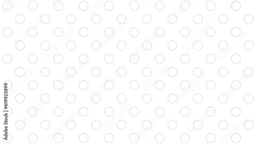 White seamless pattern with turquoise circles