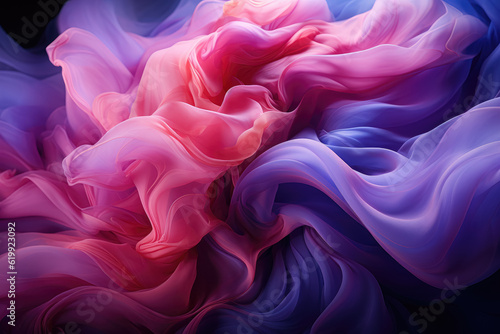 Luxurious pink and purple swirl texture background, featuring dark indigo net art with smokey elements, creating an abstract and captivating visual. Generative Ai.