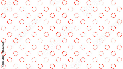 White seamless pattern with red circles