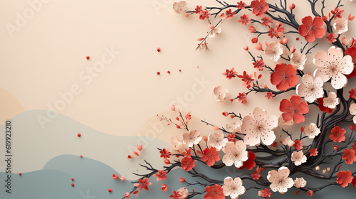 Greeting card design for Mid-Autumn Festival, Chinese Moon Festival or Zhongqiu. AI generative.