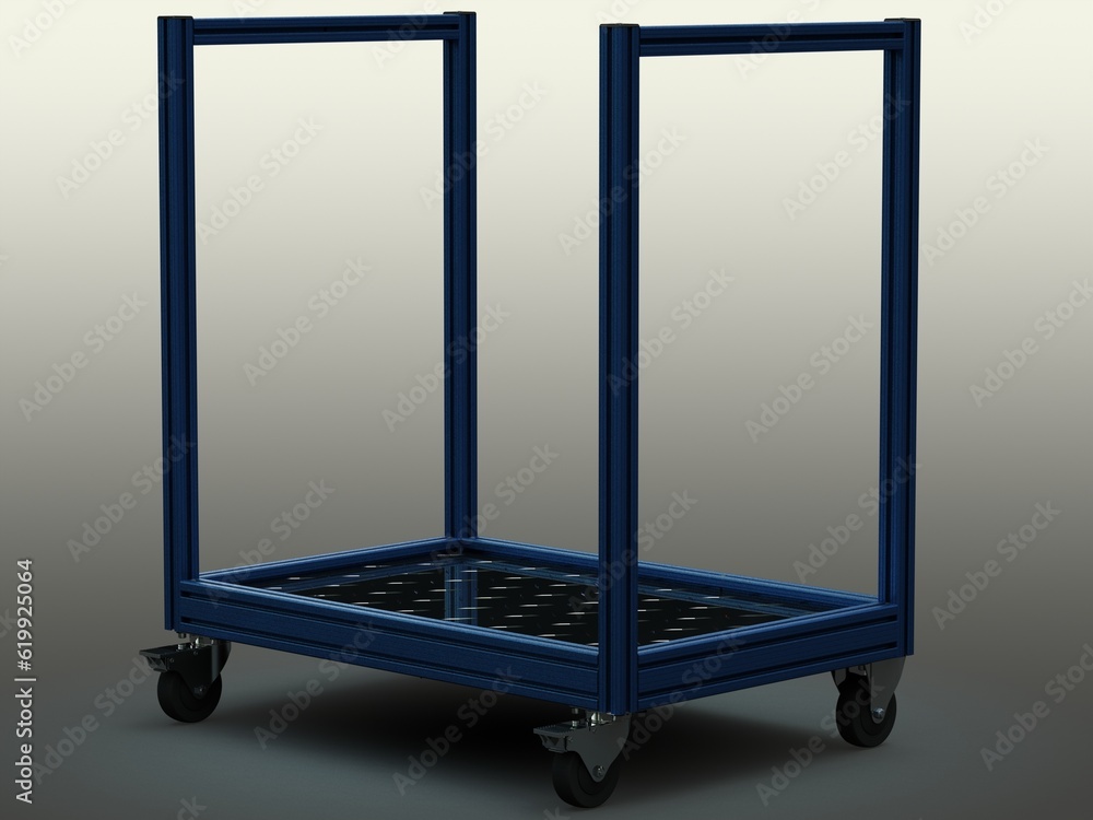Aluminum Firewood Holder Cart 3D Rendering Aluminum Firewood Holder Cart 3D Rendering