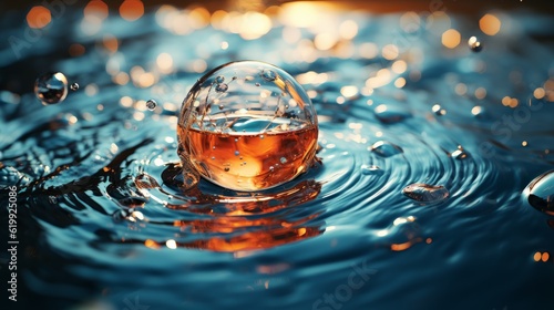 Bubble in the water background wallpaper, Generative ai image