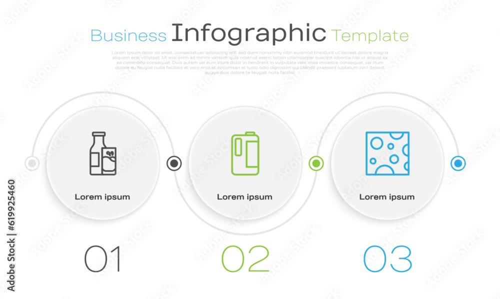 Set line Bottle milk and glass, Milk in plastic bottle and Cheese. Business infographic template. Vector Set line Bottle milk and glass, Milk in plastic bottle and Cheese. Business infographic template. Vector
