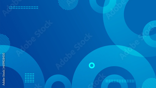 Flat blue geometric background with circle element. Vector illustration	