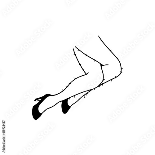 vector illustration of hairy female legs concept