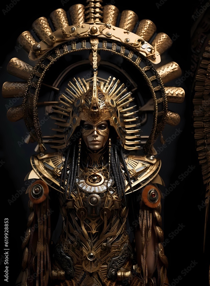 Behold the extraordinary fusion of ancient mystique and mechanical marvel in this steampunk-inspired illustration of the Sphinx