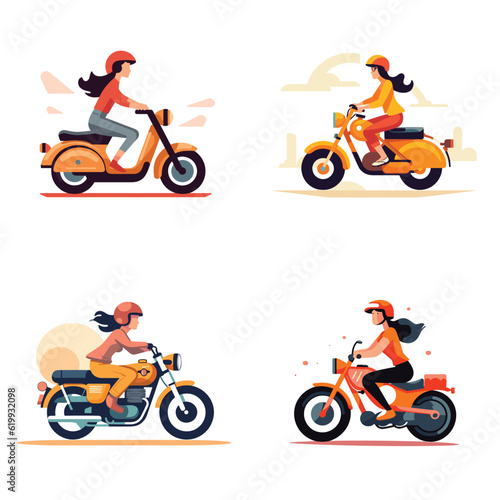 set of motorcycle