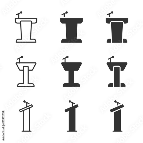 Podium Icon set. Tribune icon. Vector illustration.