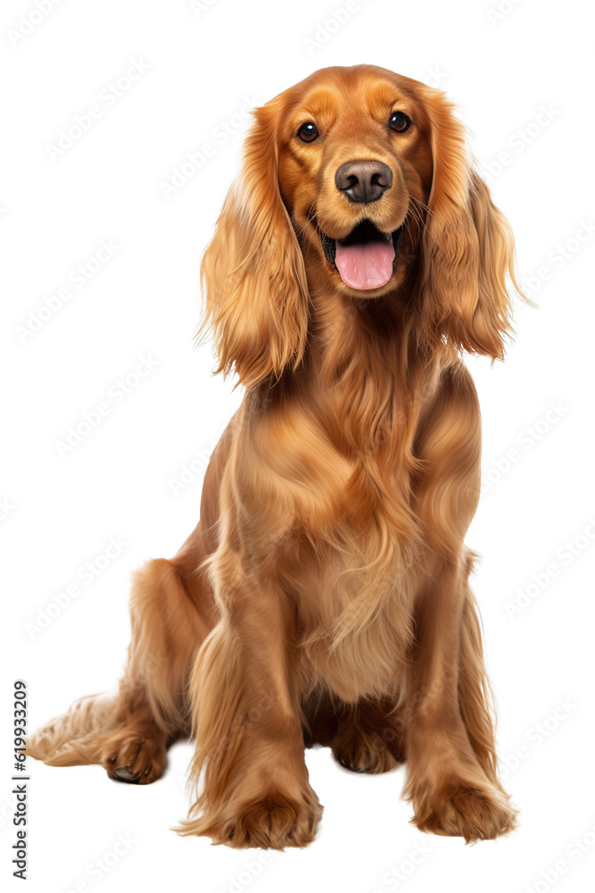 Adult cocker spaniel dog posing over isolated transparent background