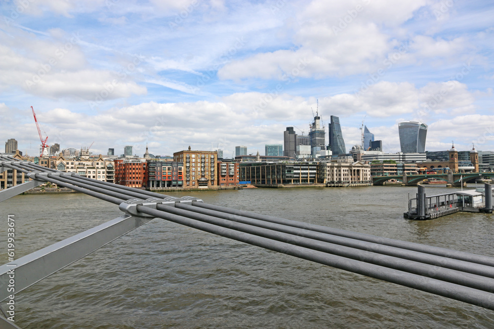 Millennium bridge across the River Thames, London	