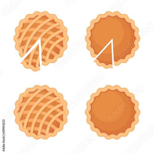 Pies Vector Illustration.Thanksgiving and Holiday Pumpkin Pie. Graphic elements for Web site page and mobile app design vector element