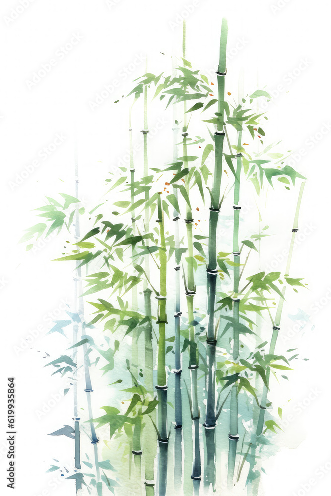 Fototapeta premium bamboo leaves isolated on white background