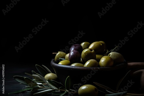 Olives on a dark background
