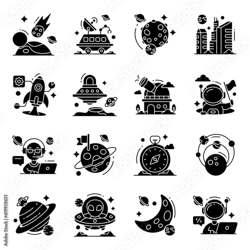 Pack of Astronomy Solid Icons

 photo