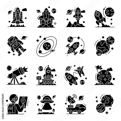 Pack of Astrology Solid t Icons photo