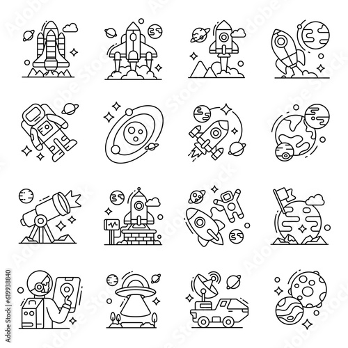 Pack of Astrology Linear Icons photo
