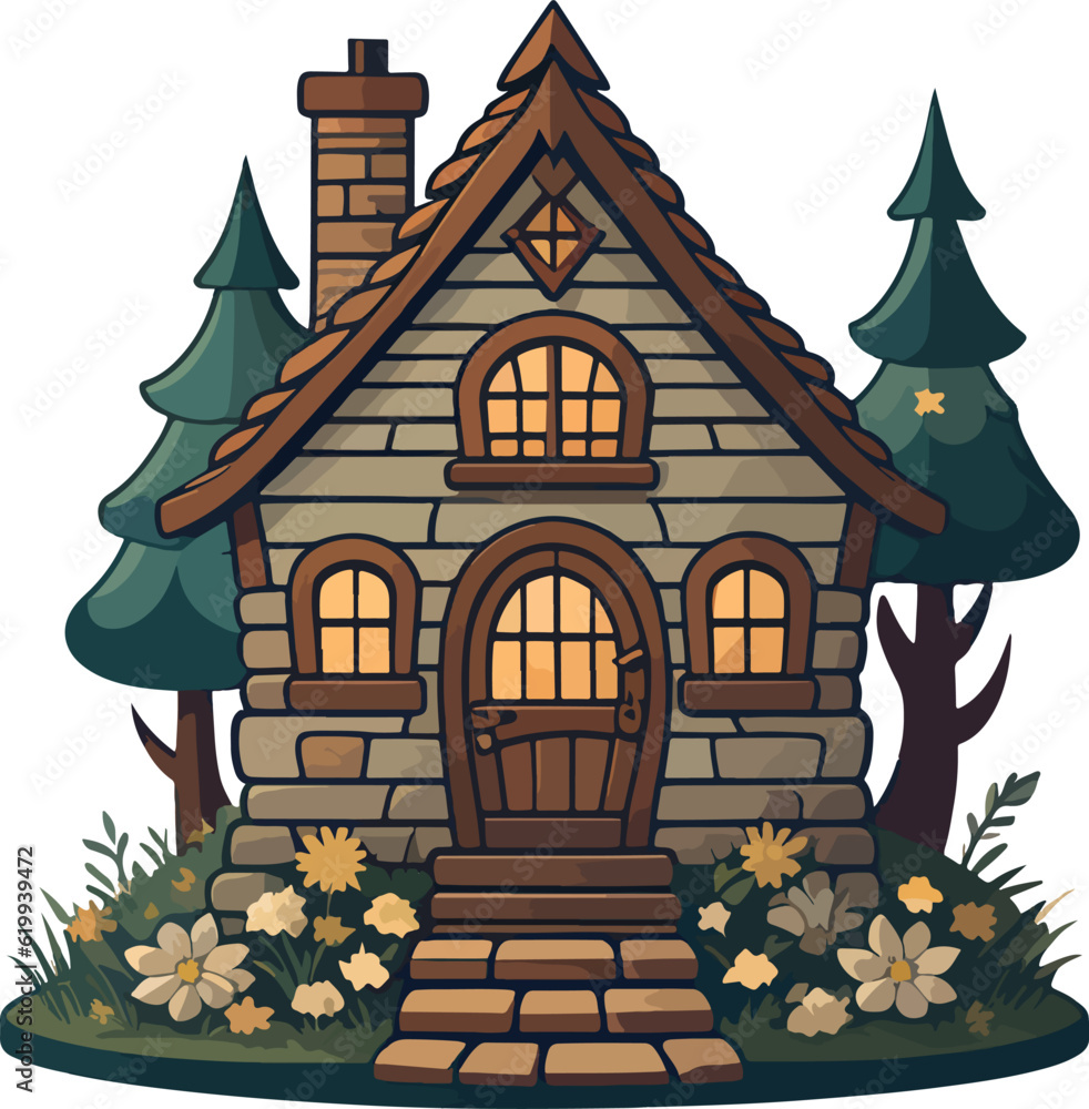 Fototapeta premium Breathtaking and cuteness elf house vector art