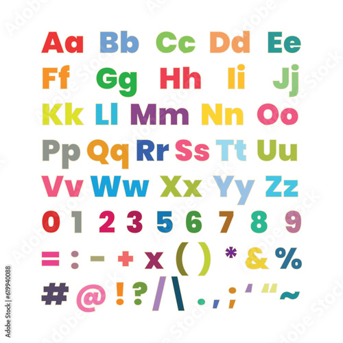 colorful alphabet set