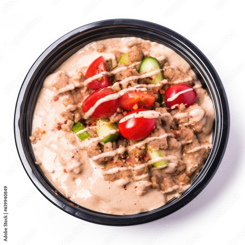Hummus isolated on white (generative AI) Hummus isolated on white (generative AI)
