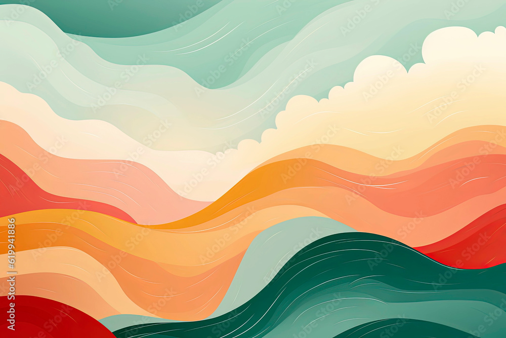 Generative AI Vector illustration of abstract creative background in minimal trendy style with copy space for text in spring tints. Generative AI Vector illustration of abstract creative background in minimal trendy style with copy space for text in spring tints.