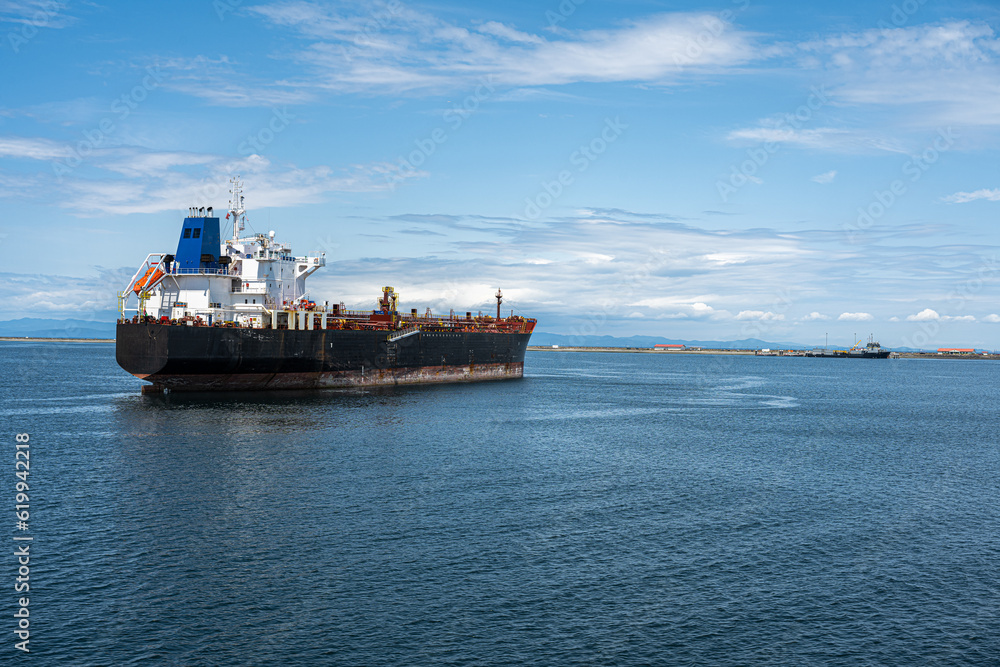 Empty Container Ship in the Port Angeles Harbor, WA Empty Container Ship in the Port Angeles Harbor, WA