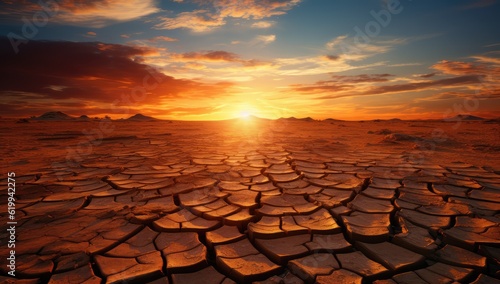 Dry land area on a desert