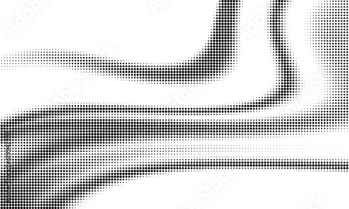 Monochrome gradient halftone dots background. Vector illustration. Big wave