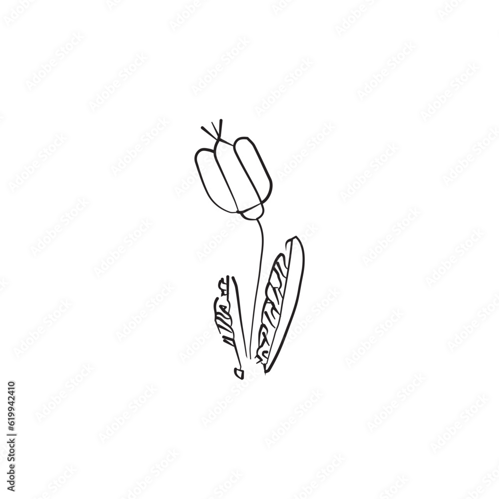 Fototapeta premium hand drawn flower logo. illustration of flower