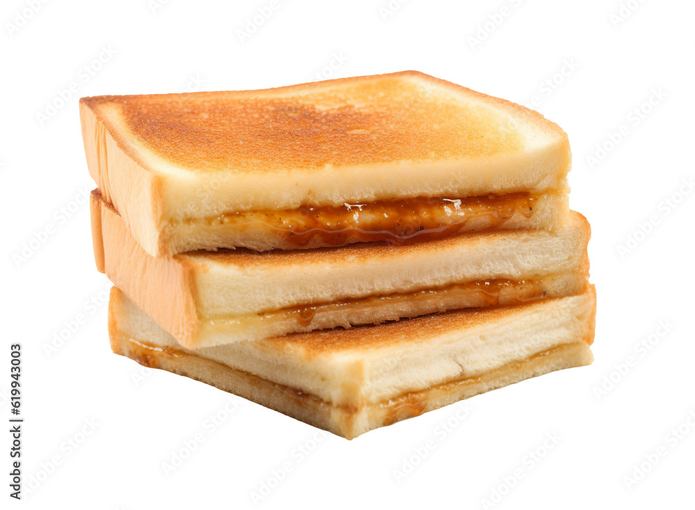 Kaya Toast on transparent background. Generative AI. Kaya Toast on transparent background. Generative AI.