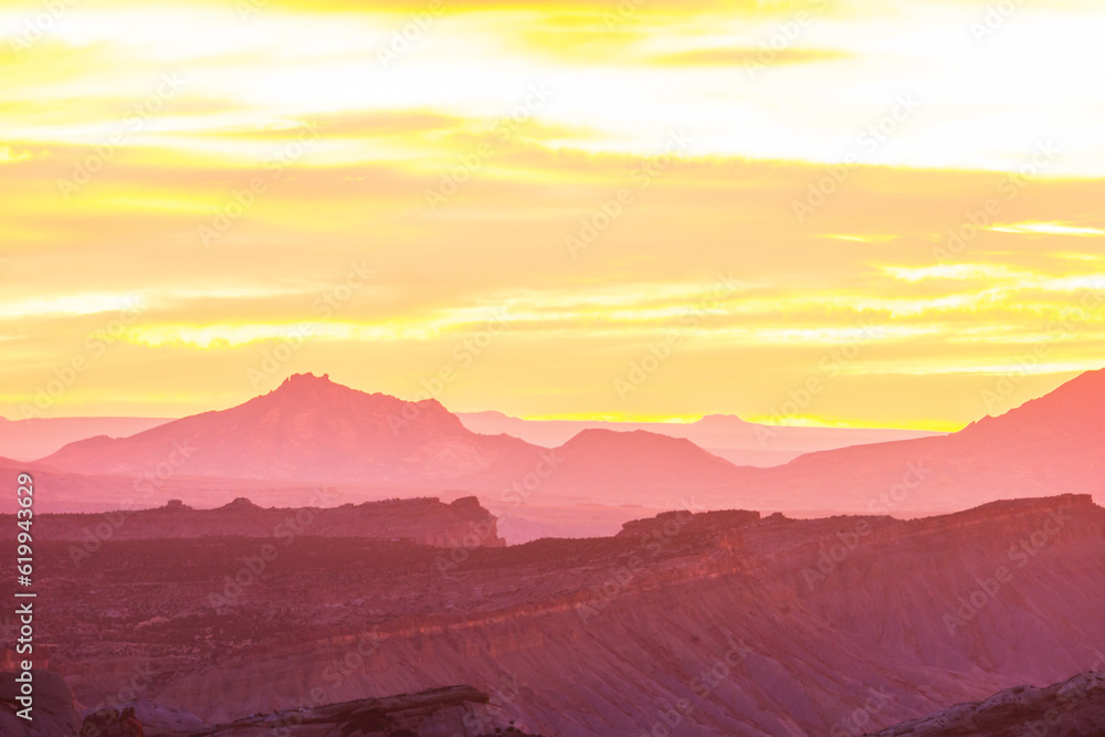 Mountains on sunset