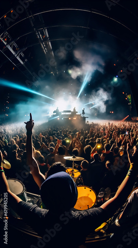 "In the Spotlight: Energetic Music Festival Moments through a Fisheye Lens"