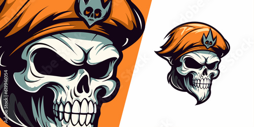Skull Pirate Logo Mascot: Captivating Illustration for Dominant Sport and E-Sport Gaming Teams