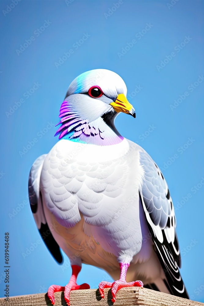 Obraz premium a colorful bird with a blue beak. created with Generative AI technology