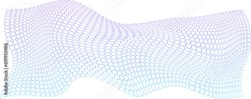 Wallpaper Mural Abstract gradient halftone wave background. A twisted plane of circles on a transparent background. A modern sample for presentations, web design on a technological topic. Torontodigital.ca