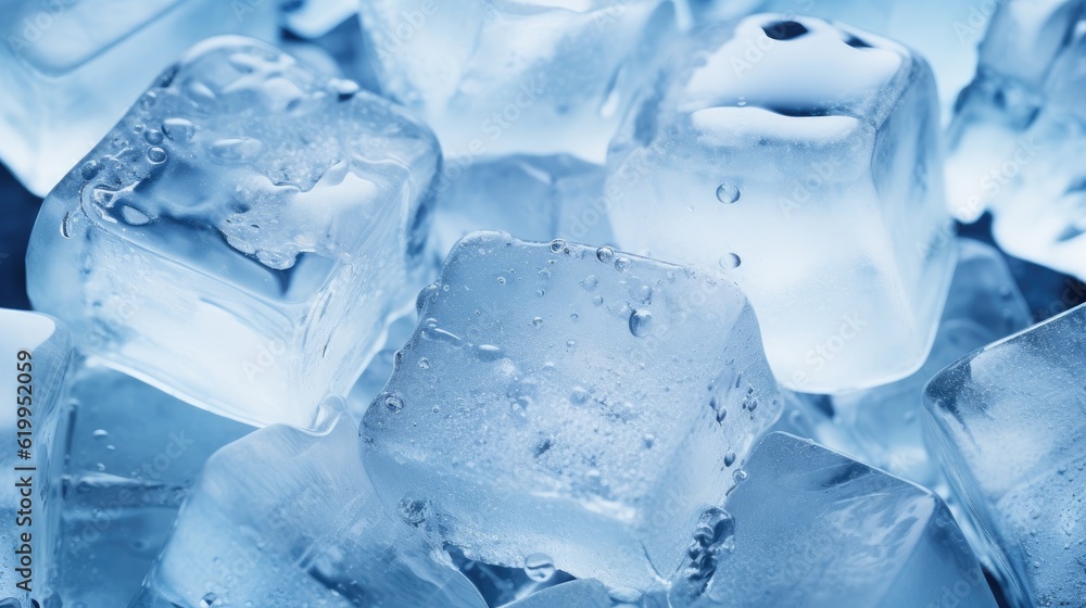 a horizontal format, blue ice, ice cubes, as a background, in a JPG format. Generative AI a horizontal format, blue ice, ice cubes, as a background, in a JPG format. Generative AI