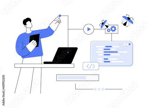Automated testing abstract concept vector illustration.