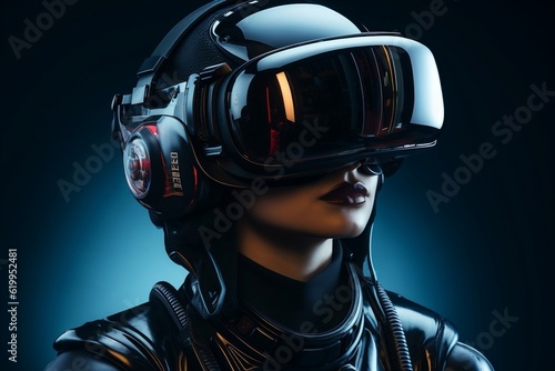 portrait of a person wearing a virtual helmet