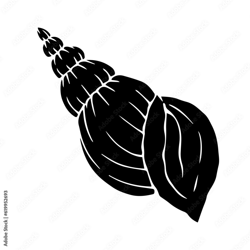 Decorative silhouette of a seashell.Vector graphics. Decorative silhouette of a seashell.Vector graphics.